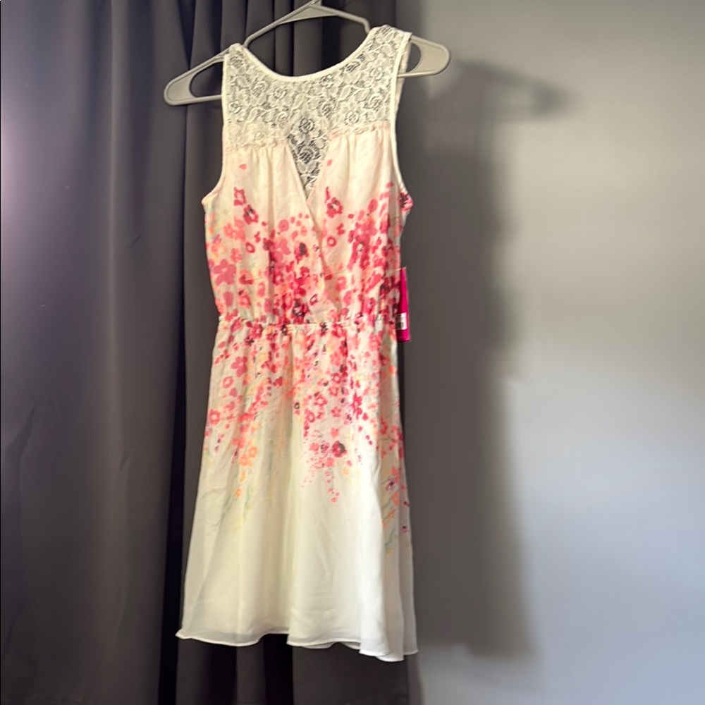 Candie's Pink and White Halter Sundress Midi